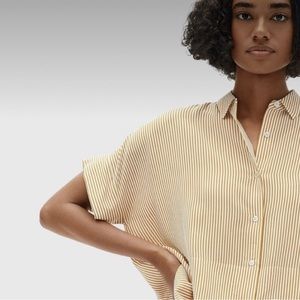 Everlane striped silk top size 10